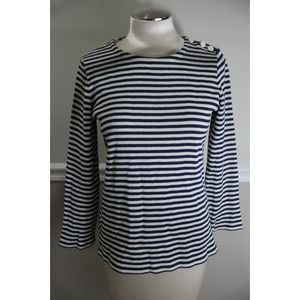 A.P.C. Rue Madame Paris navy and ivory striped long sleeve top size M (BL100